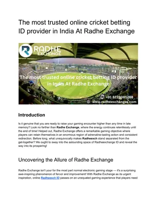 The most trusted online cricket betting ID provider in India At Radhe Exchange