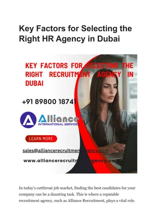 Key Factors for Selecting the Right HR Agency in Dubai