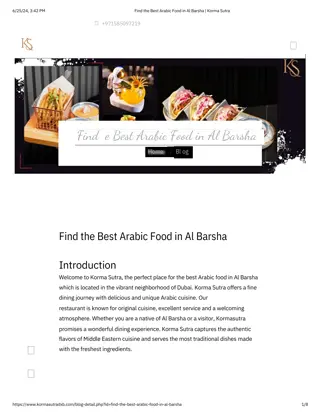 Find the Best Arabic Food in Al Barsha _ Korma Sutra