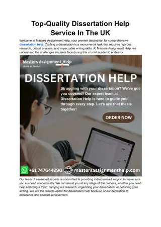 Top-Quality Dissertation Help Service In The UK