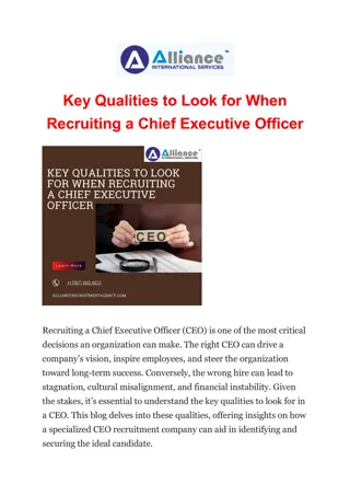 Key Qualities to Look for When Recruiting a Chief Executive Officer