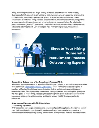 Elevate Your Hiring Game with Recruitment Process Outsourcing Experts