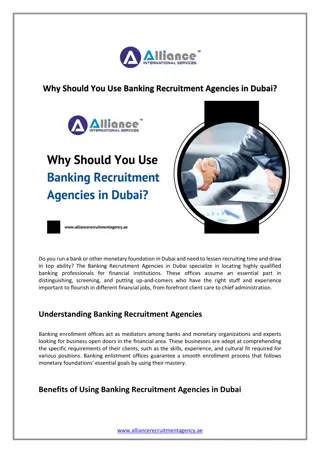 Why Should You Use Banking Recruitment Agencies in Dubai