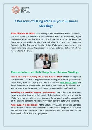 7 Reasons of Using iPads in your Business Meetings
