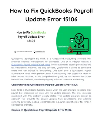 How to Fix QuickBooks Payroll Update Error 15106