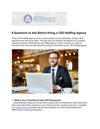 8 Questions to always Ask Before Hiring a CEO Staffing Agency