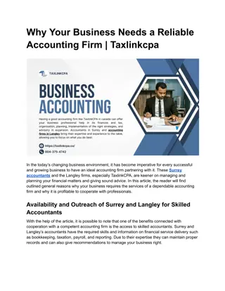 Why Your Business Needs a Reliable Accounting Firm
