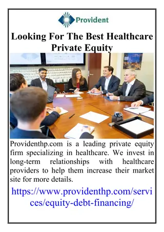 Looking For The Best Healthcare Private Equity