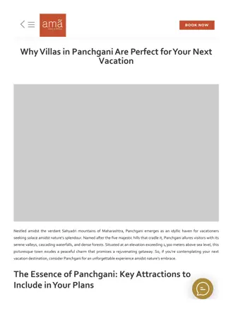 Why Villas in Panchgani Are Perfect for Your Next Vacation