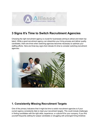 3 Signs It's Time to Switch Recruitment Agencies