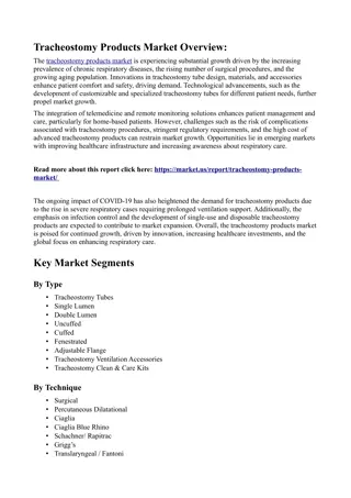 Tracheostomy Products Market: Role in Critical Care and Emergency Medicine