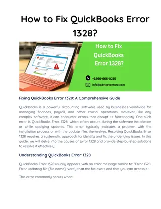 How to Fix QuickBooks Error 1328_