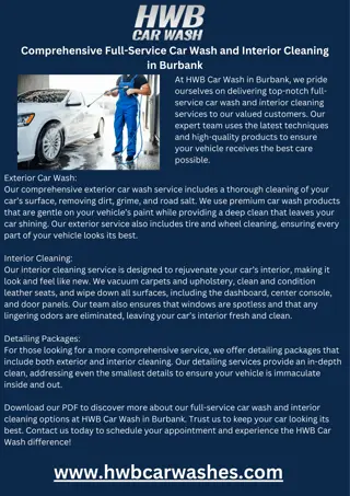 Comprehensive Full-Service Car Wash and Interior Cleaning in Burbank - HWB Car Wash