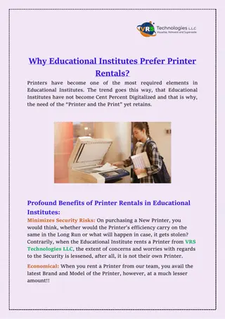 Why Educational Institutes Prefer Printer Rentals?