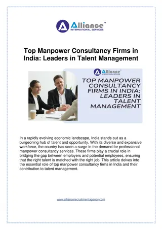 Top Manpower Consultancy Firms in India Leaders in Talent Management