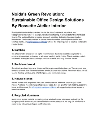 Noida's Green Revolution_ Sustainable Office Design Solutions By Rossette Atelier Interior