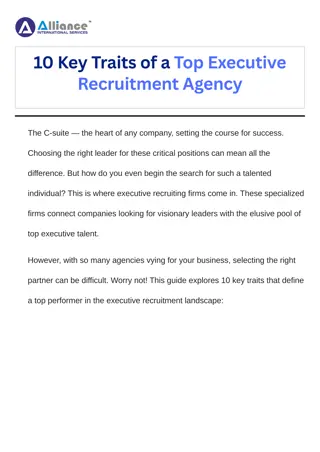 10 Key Traits of a Top Executive Recruitment Agency