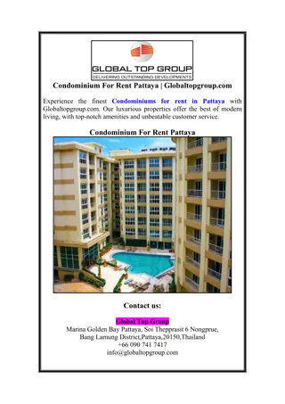 Condominium For Rent Pattaya | Globaltopgroup.com