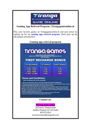 Gaming App Referral Program | Tirangagameonline.in