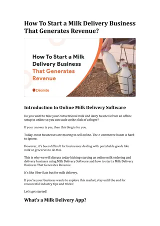 How To Start a Milk Delivery Business That Generates Revenue?