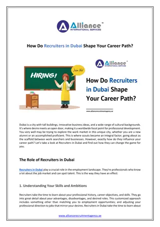 How Do Recruiters in Dubai Shape Your Career Path