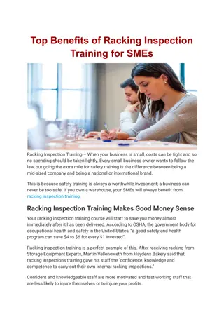 Top Benefits of Racking Inspection Training for SMEs