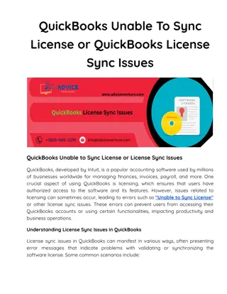 QuickBooks Unable To Sync License or QuickBooks License Sync Issues