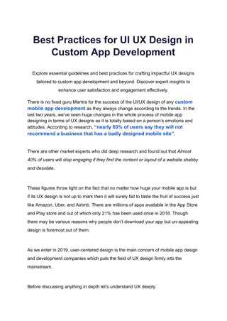 Best Practices for UI UX Design in Custom App Development