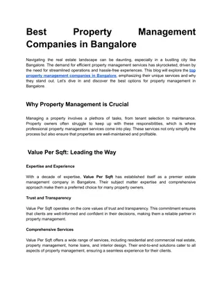 Best Property Management Companies in Bangalore