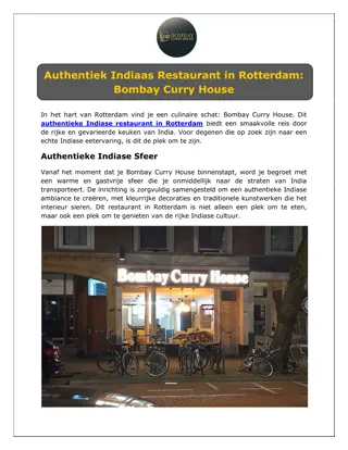 Authentiek Indiaas Restaurant in Rotterdam - Bombay Curry House