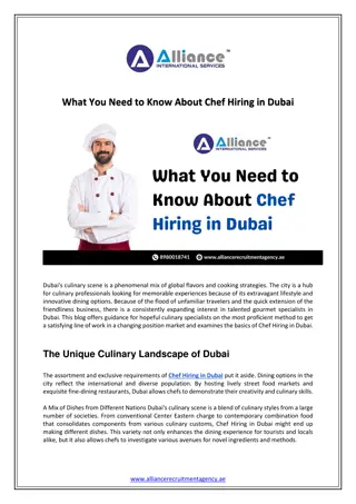 What You Need to Know About Chef Hiring in Dubai