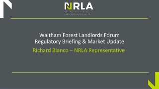Waltham Forest Landlords Forum Regulatory Update