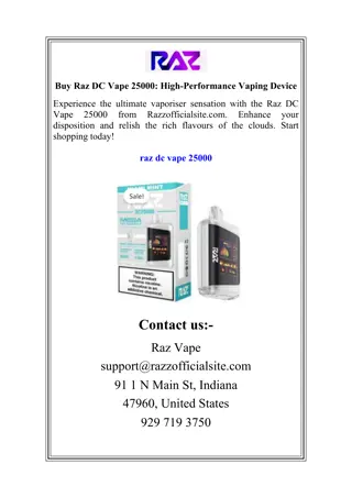 Buy Raz DC Vape 25000 High-Performance Vaping Device