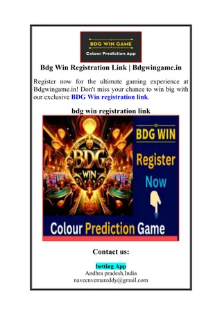 Bdg Win Registration Link | Bdgwingame.in