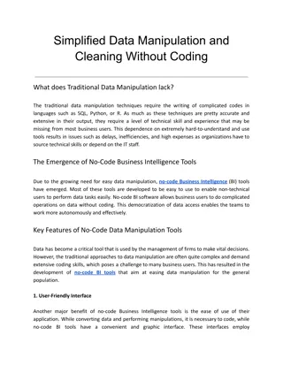 Simplified Data Manipulation and Cleaning Without Coding