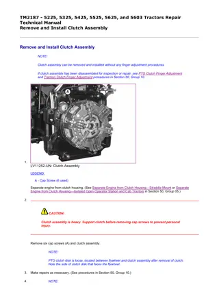 John Deere 5525 Tractor Service Repair Manual Instant Download (TM2187)