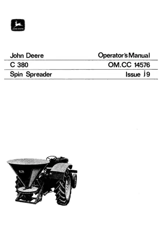 John Deere C 380 Spin Spreader Operator’s Manual Instant Download (Publication No.OMCC14576)