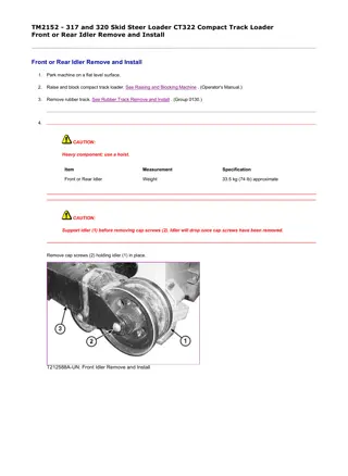 John Deere CT322 Compact Track Loader Service Repair Manual Instant Download (TM2152)