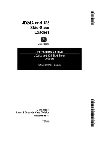 John Deere JD24A and 125 Skid-Steer Loaders Operator’s Manual Instant Download (Publication No.OMM77699)