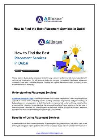 How to Find the Best Placement Services in Dubai