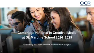 Cambridge National in Creative iMedia Qualification Overview