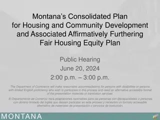 Montana's Consolidated Plan for Housing and Community Development