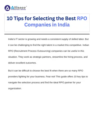 10 Tips for Selecting the Best RPO Companies in India