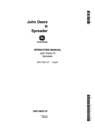 John Deere R Spreader Operator’s Manual Instant Download (Publication No.OMC18623)