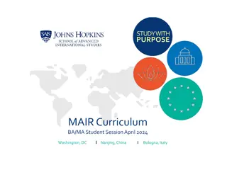 MAIR Curriculum Overview and Academic Advising Services
