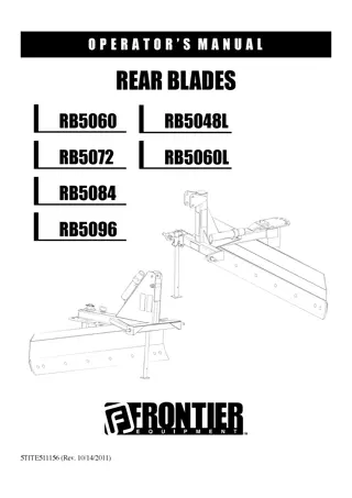 John Deere RB5060 RB5072 RB5084 RB5096 RB5048L RB5060L Rear Blades Operator’s Manual Instant Download (Publication No.5TITE511156)