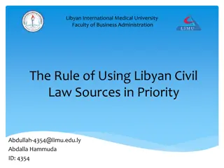 Libyan Civil Law: Sources and Application