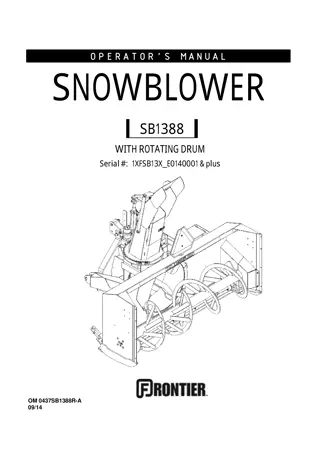 John Deere SB1388 Snowblower Operator’s Manual Instant Download (Pin.1XFSB13X-E0140001&plus) (Publication No. 5RDSB1388RA)