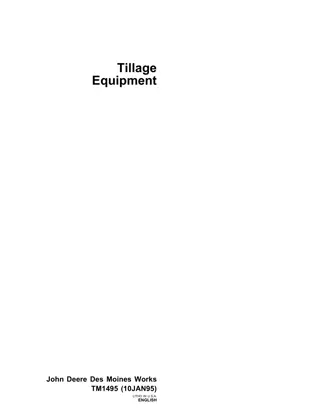 John Deere Tillage Equipment Service Repair Manual Instant Download (tm1495)