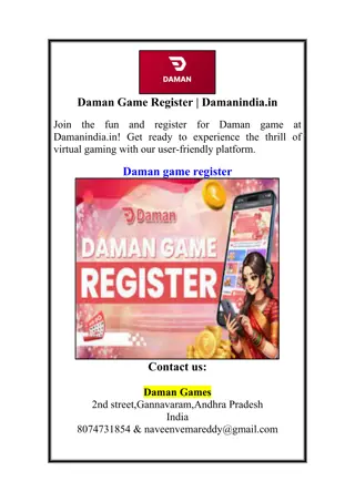 Daman Game Register | Damanindia.in